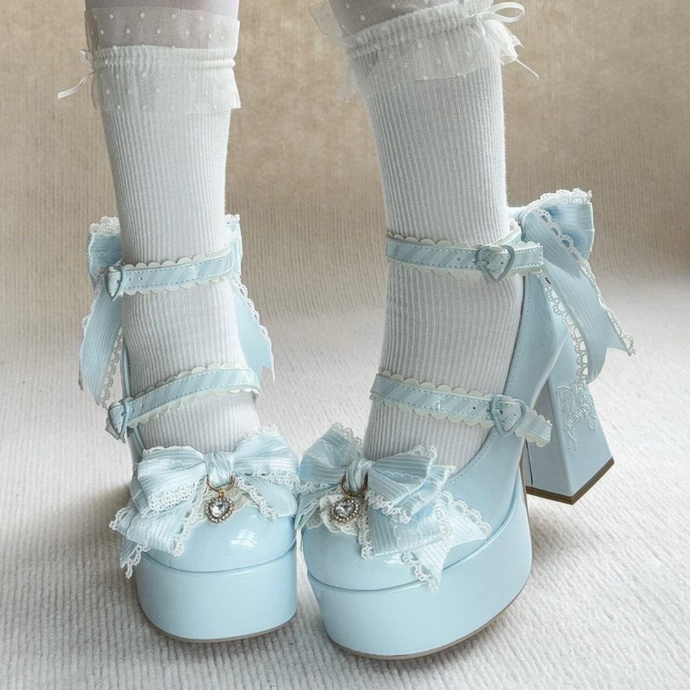 Lolita Bow Heels Shoes SE23887