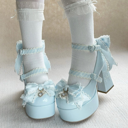 Lolita Bow Heels Shoes SE23887