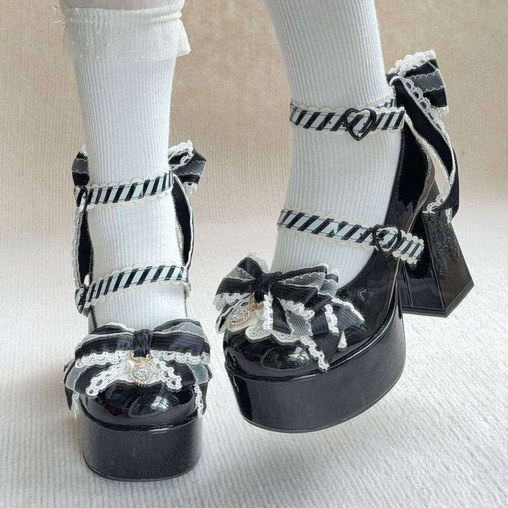 Lolita Bow Heels Shoes SE23887