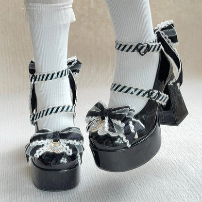 Lolita Bow Heels Shoes SE23887