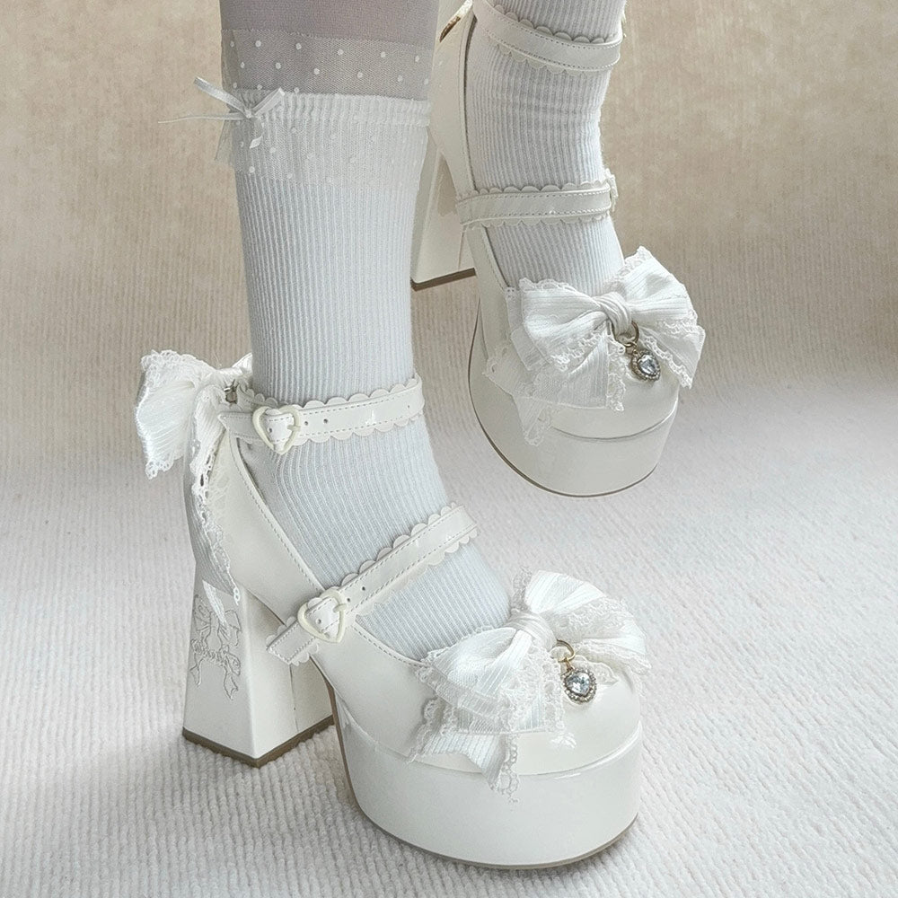 Lolita Bow Heels Shoes SE23887
