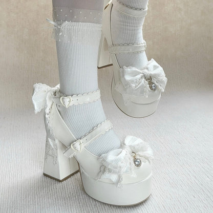 Lolita Bow Heels Shoes SE23887
