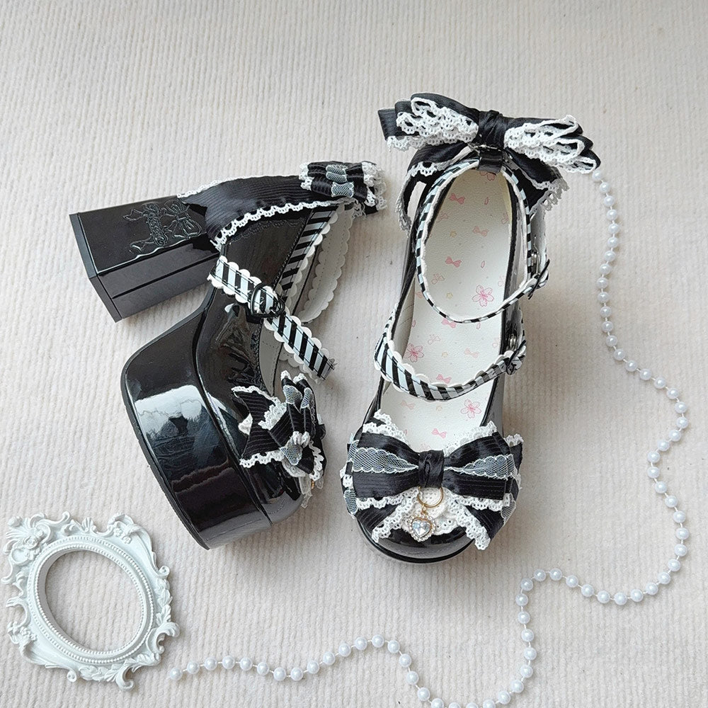 Lolita Bow Heels Shoes SE23887