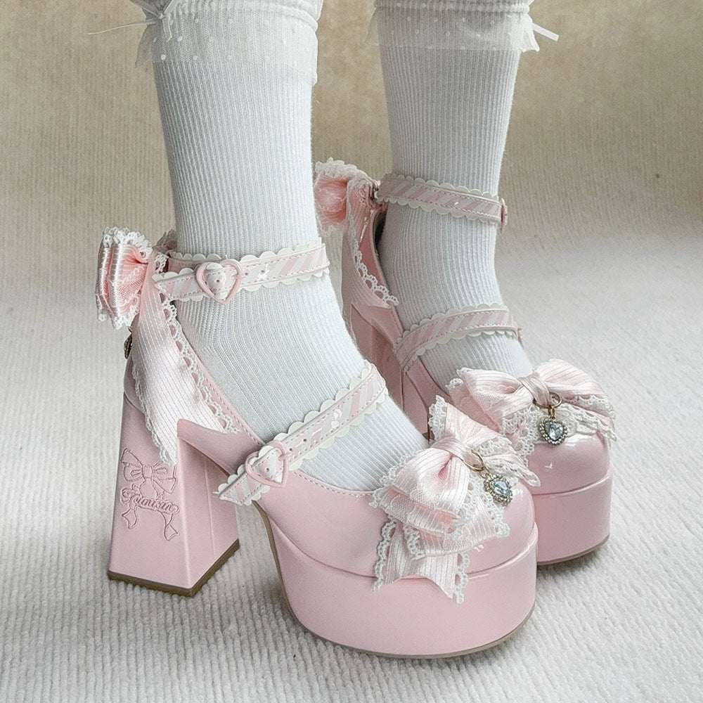 Lolita Bow Heels Shoes SE23887
