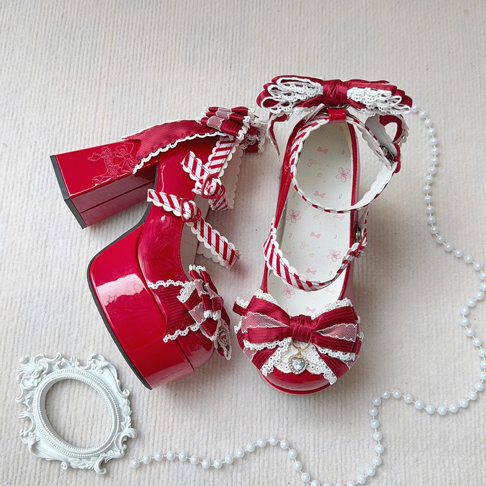 Lolita Bow Heels Shoes SE23887