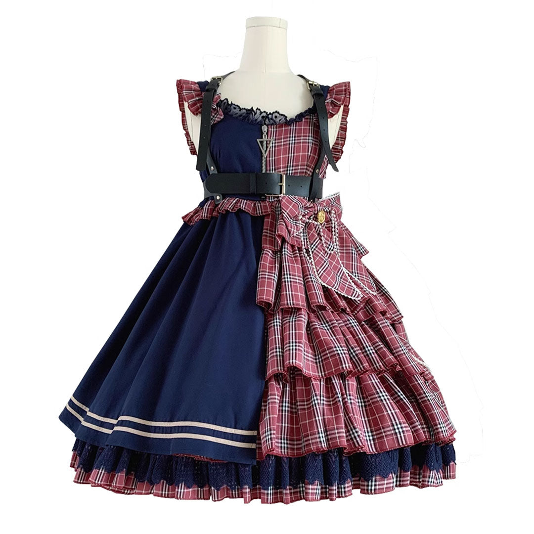 Lolita Bow Plaid Dress SE22712