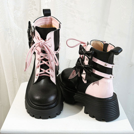 Lolita Bow Punk Boots SE22861
