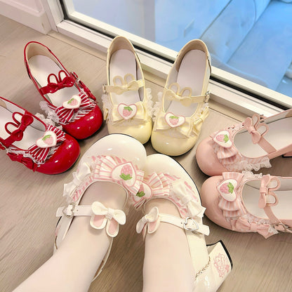 Lolita Bow Strawberry Shoes SE23799