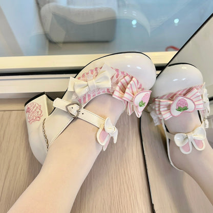 Lolita Bow Strawberry Shoes SE23799