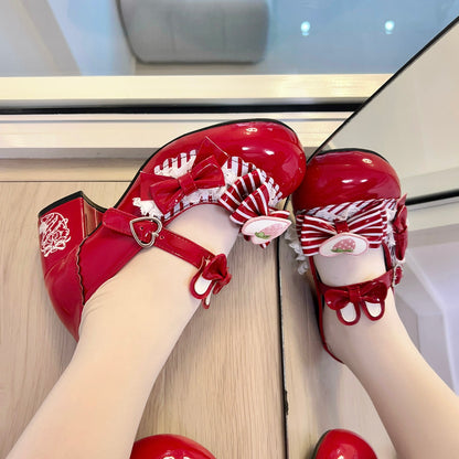 Lolita Bow Strawberry Shoes SE23799
