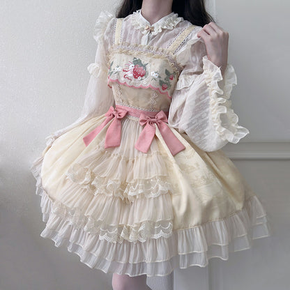 Lace Bow Strawberry Dress SE23005