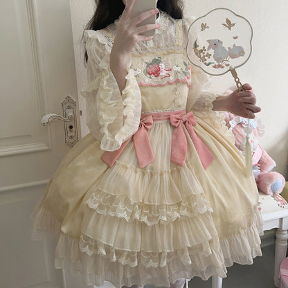Lace Bow Strawberry Dress SE23005