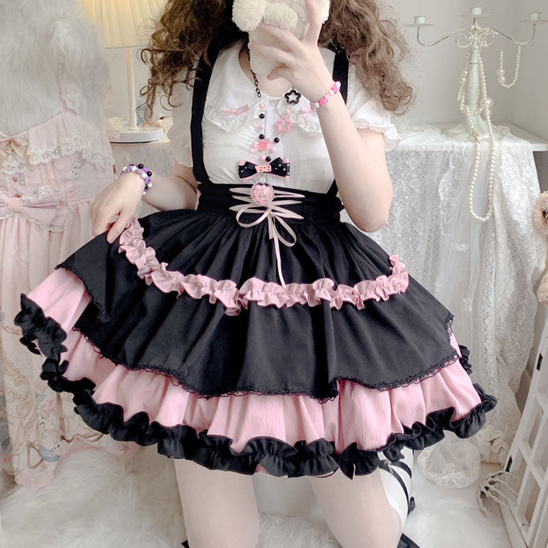 Lolita Bow Suspender Skirt SE23015