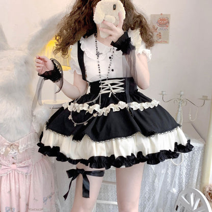Lolita Bow Suspender Skirt SE23015