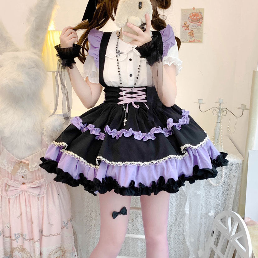 Lolita Bow Suspender Skirt SE23015