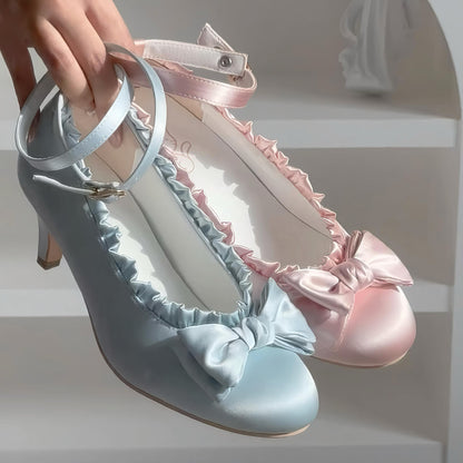 Lolita Elegant Bow Heels Shoes SE23772