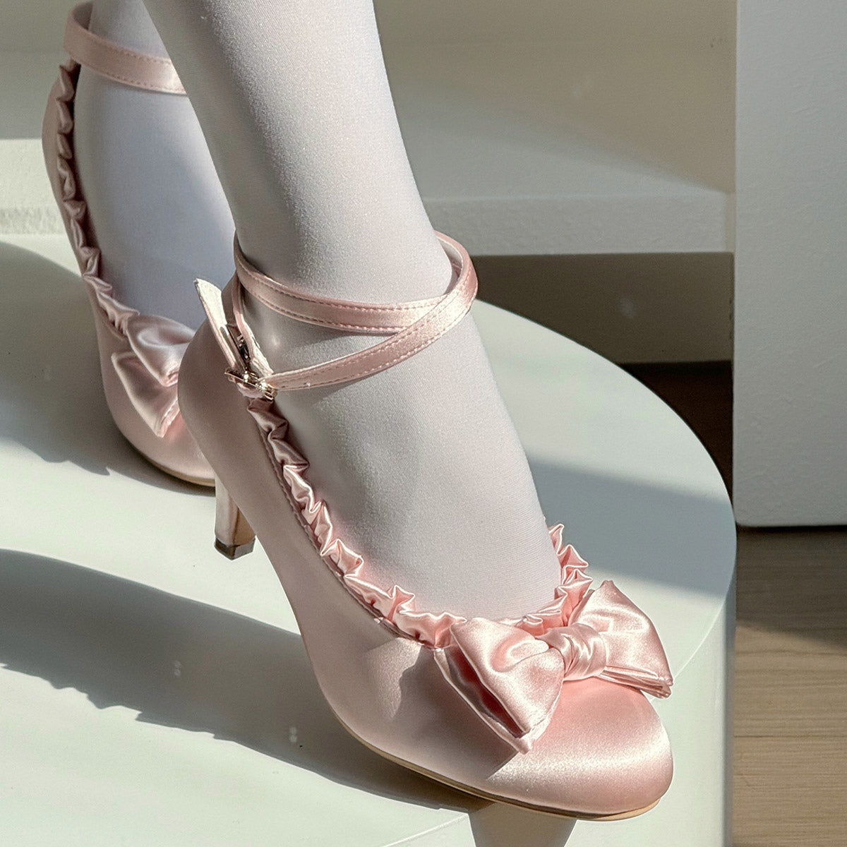 Lolita Elegant Bow Heels Shoes SE23772