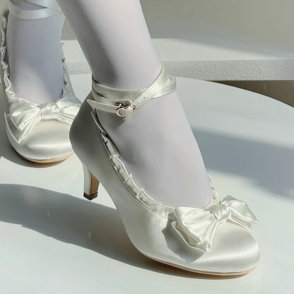 Lolita Elegant Bow Heels Shoes SE23772