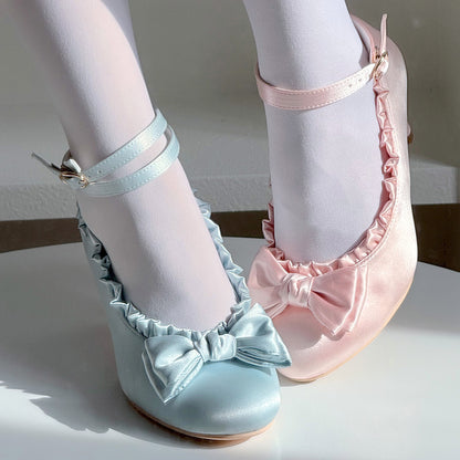 Lolita Elegant Bow Heels Shoes SE23772