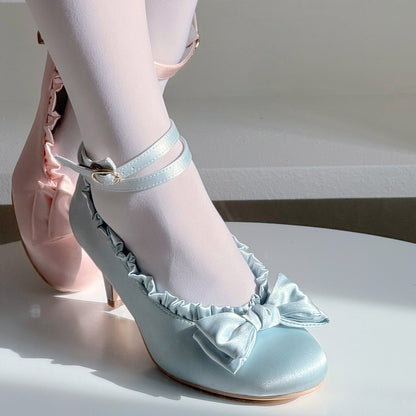 Lolita Elegant Bow Heels Shoes SE23772