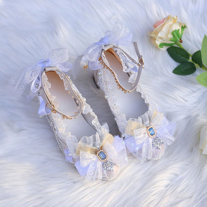 Lolita Floral Bow Heels Shoes SE23356