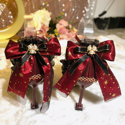 Lolita Lace Bow Heels Shoes SE23364