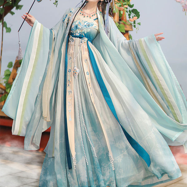 Lotus Blue Hanfu Dress SE22735 – SANRENSE