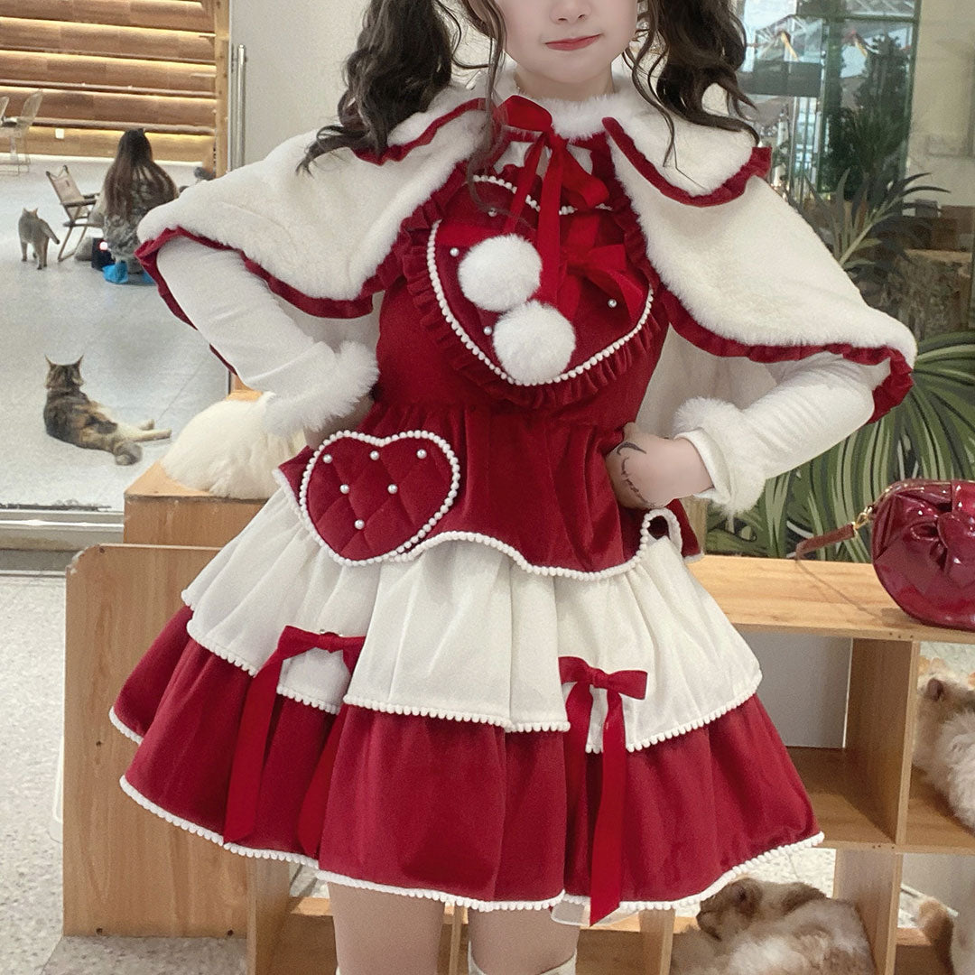 Love Lolita Bow Dress Cape Set SE23001