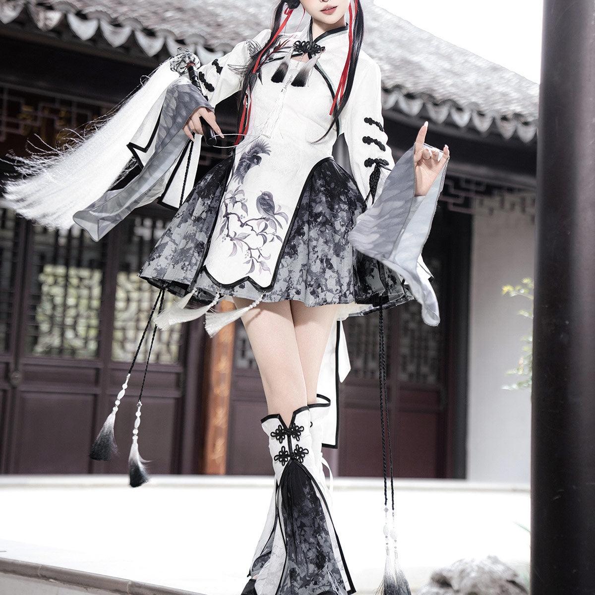 Magpie Flowing Tassel Hanfu Dress Set SE23879