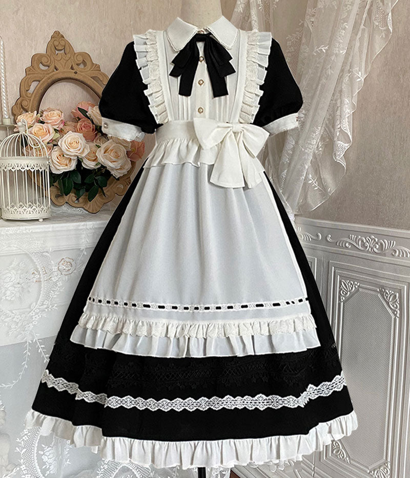 Maid Black Bow Floral Dress SE22974