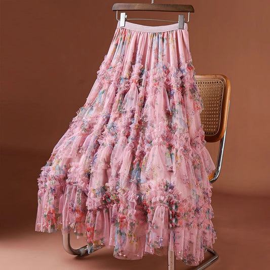 Mesh Flower Skirt SE23658
