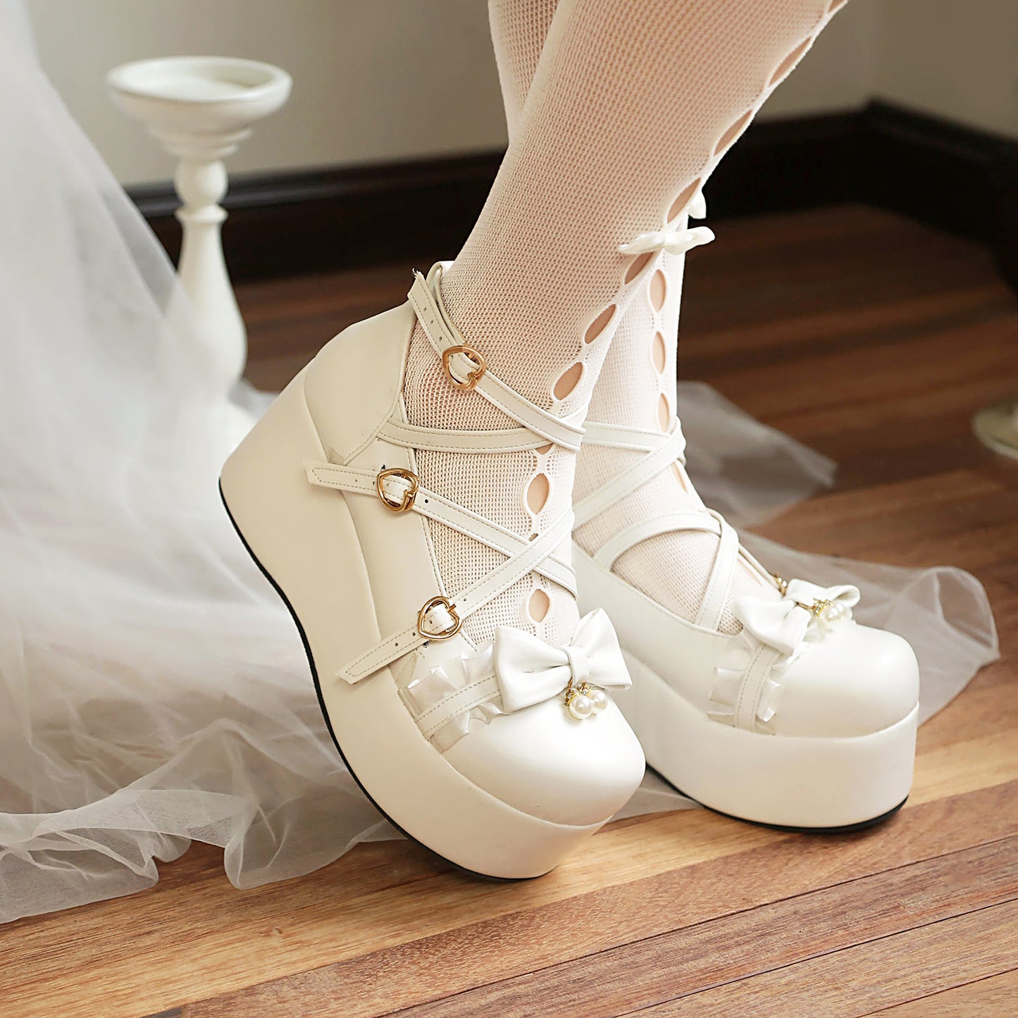 Lolita Bow Wedge Shoes SE23906