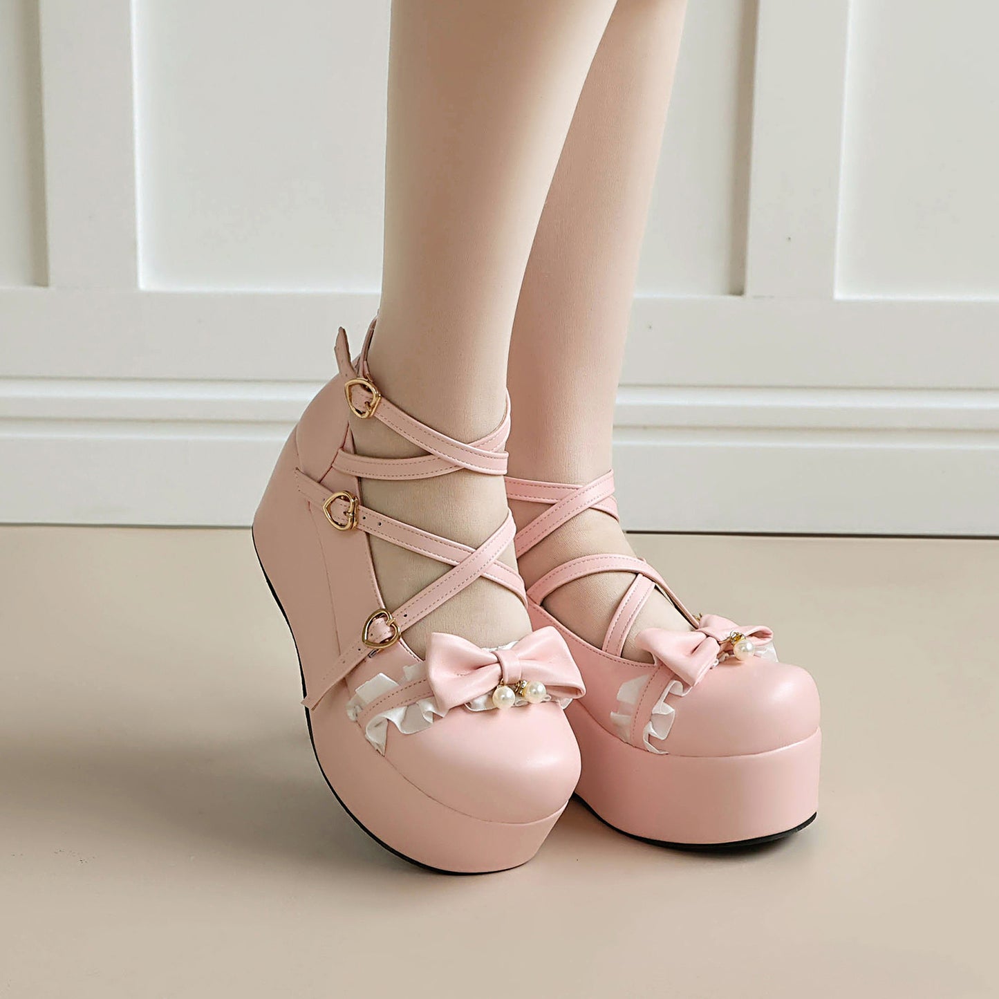 Lolita Bow Wedge Shoes SE23906