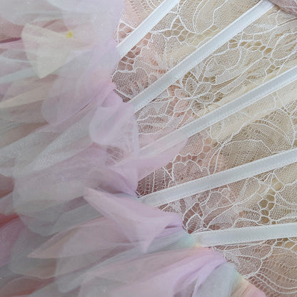 Pastel Fairy Tulle Dress with Lace Corset and Layered Petal Skirt SE23954