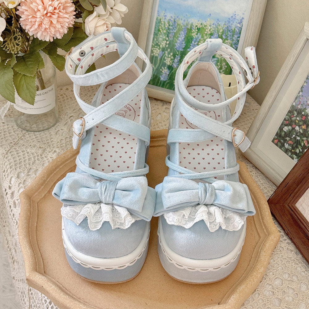 Pastel Mint Gradient Lolita Platform Heels SE23806