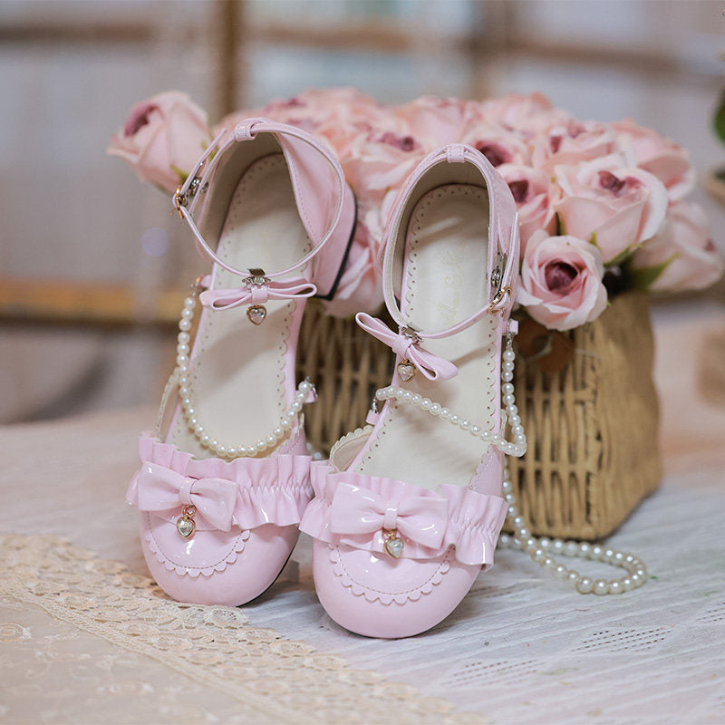Pearl Bow High Heels SE23849