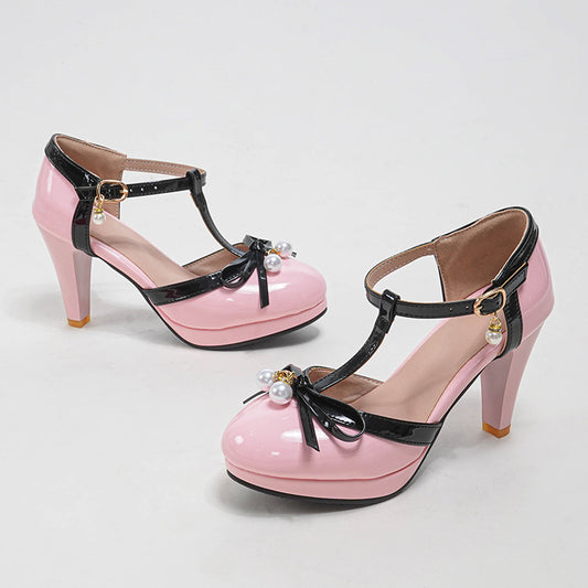 Pearl Bow High Heels SE23895