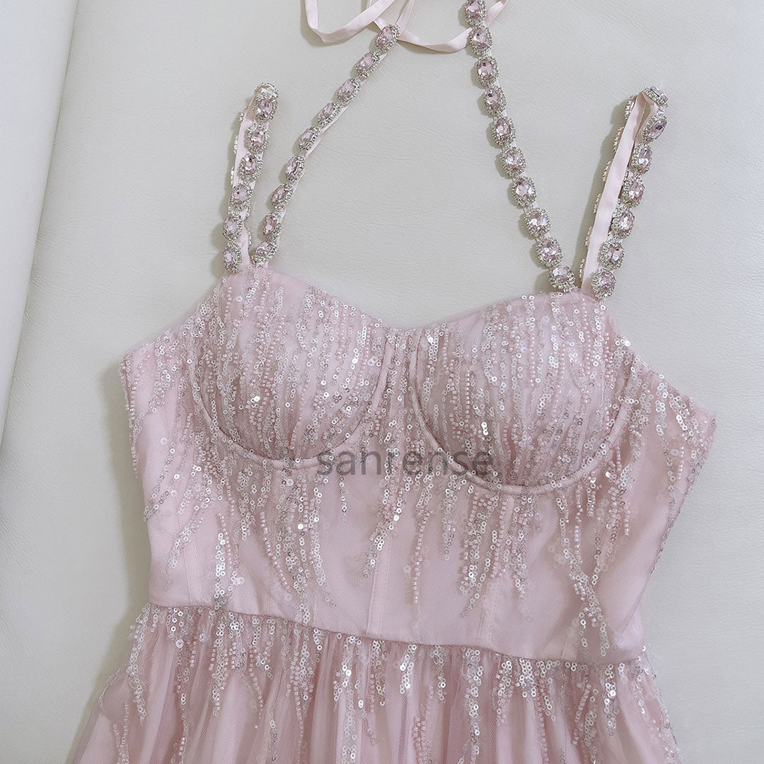 Pink Beaded Dress SE23313