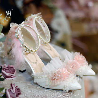 Pink Feather Flower Shoes SE23200