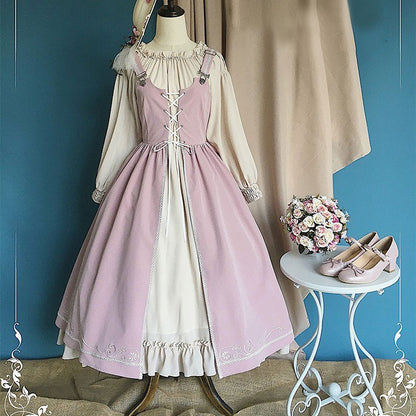 Pink Floral Lace Dress Set SE22751