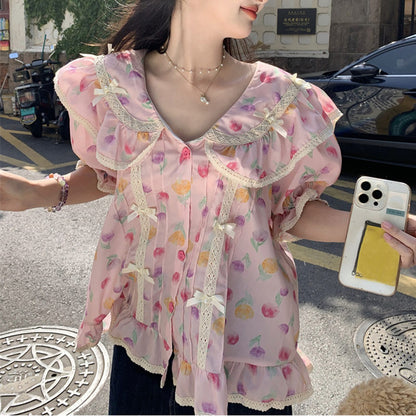 Pink Flower Bow Shirt SE23582