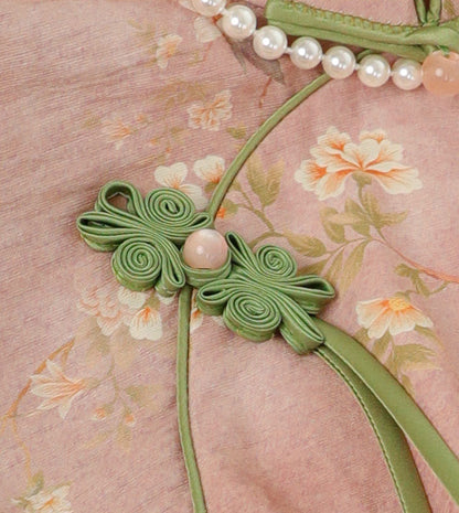 Pink Flower Cheongsam Dress SE22829