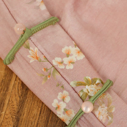 Pink Flower Cheongsam Dress SE22829
