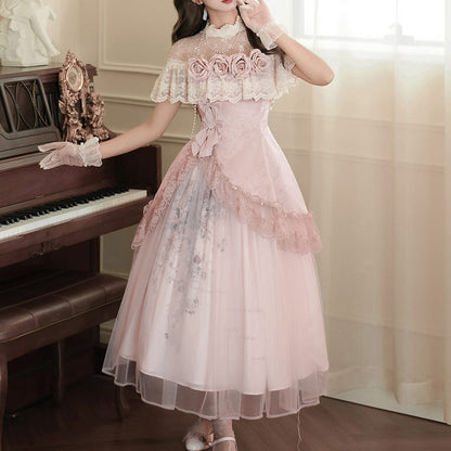 Pink Flower Lace Dress SE23720