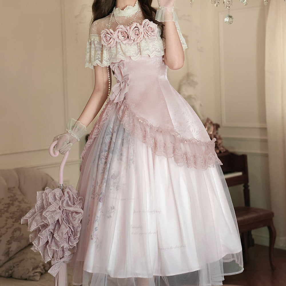 Pink Flower Lace Dress SE23720