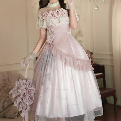 Pink Flower Lace Dress SE23720