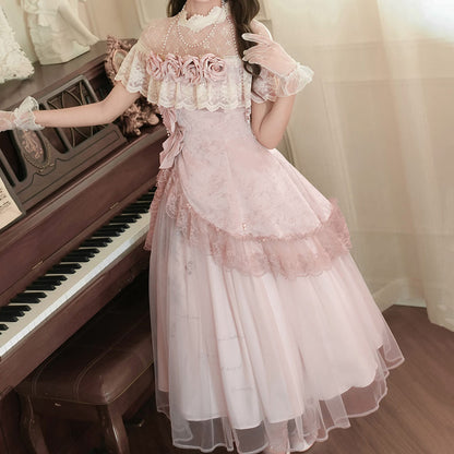 Pink Flower Lace Dress SE23720