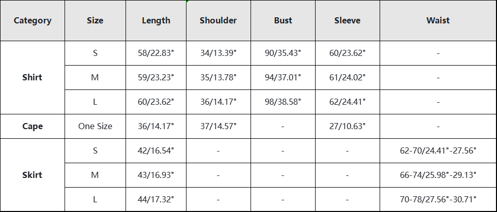 Plaid Skirt Cape Shirt Set SE23900