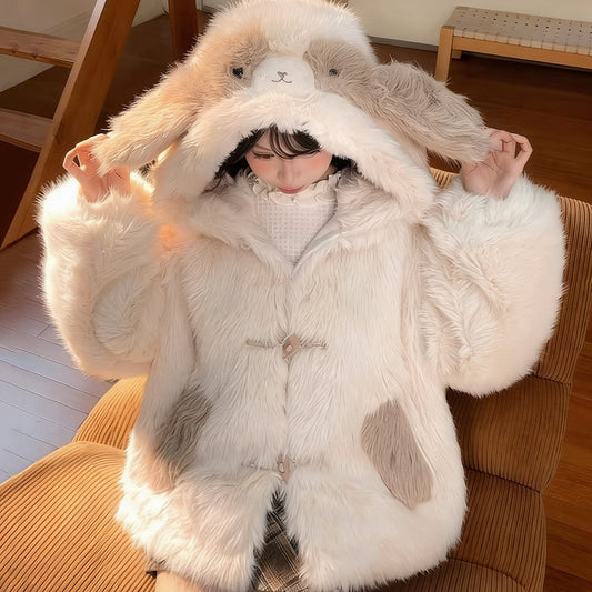 Plush Cartoon Dog Hooded Coat SE23871