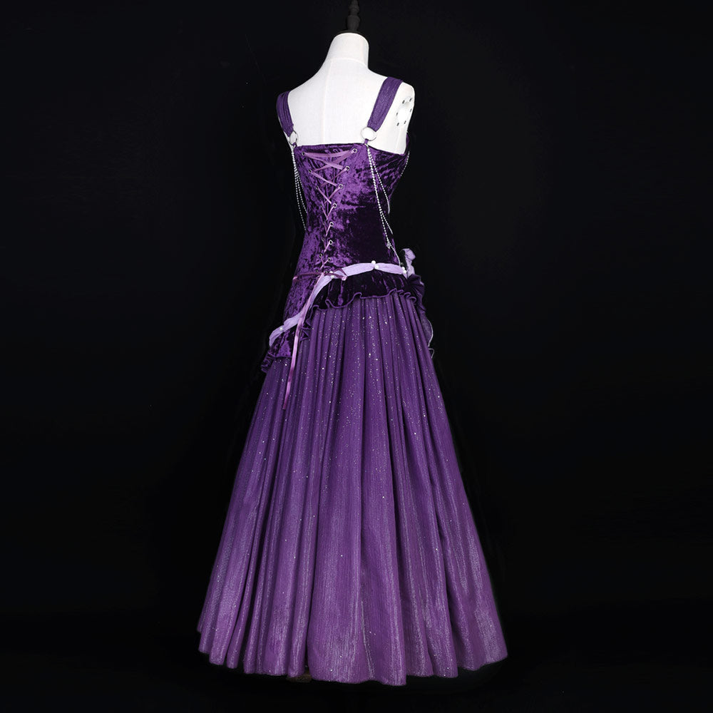 Purple Elegant Velvet Dress SE23602